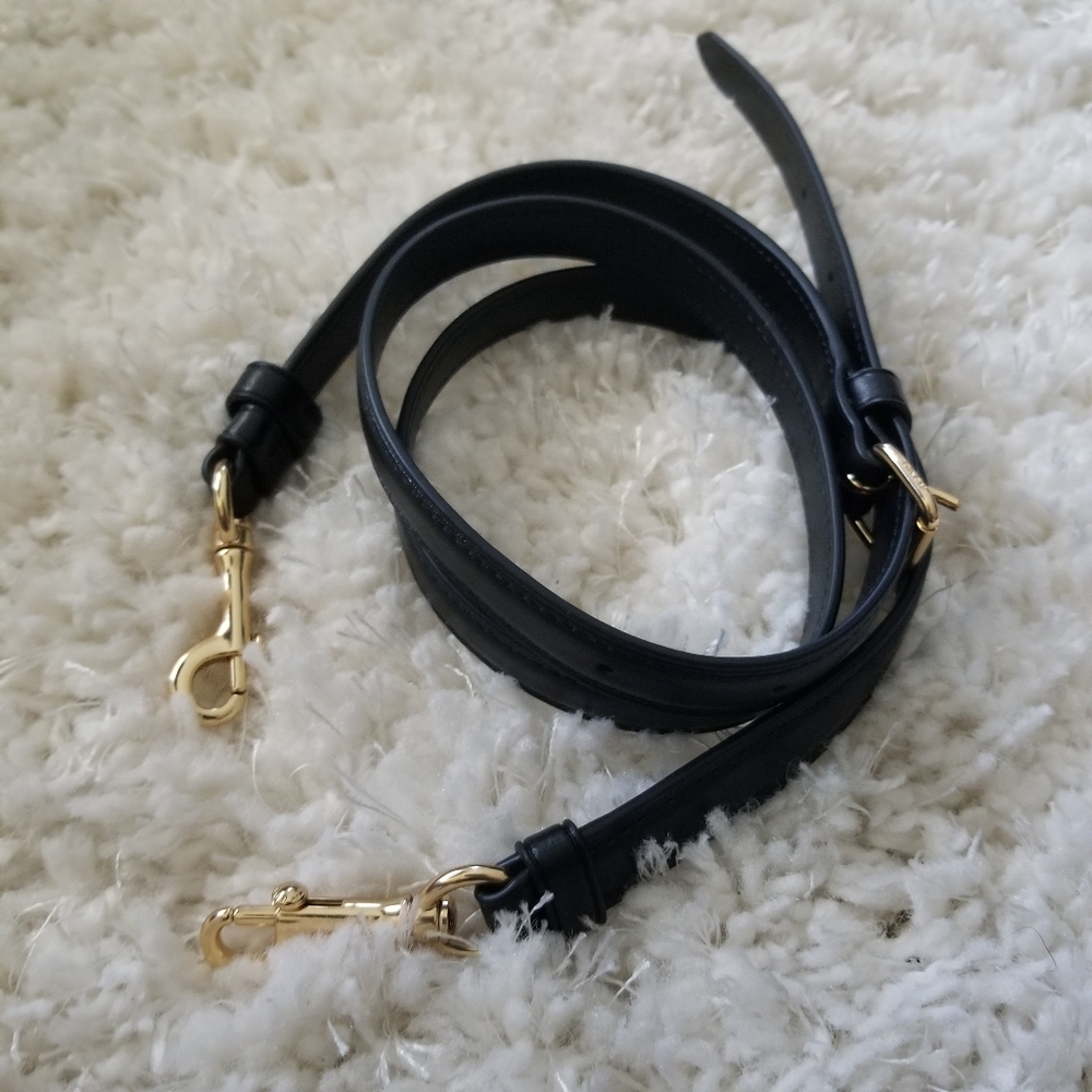 Coach Black Leather Adjustable Crossbody Handbag Strap